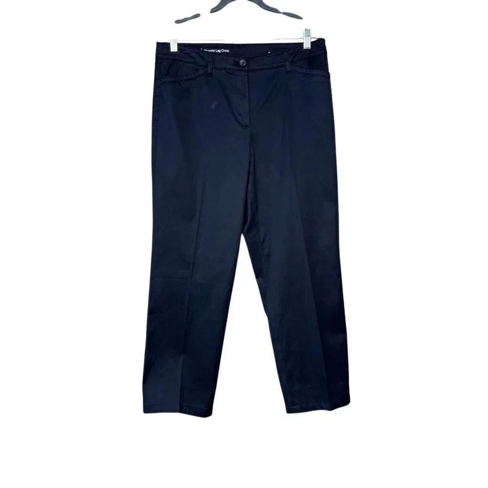 Talbots black straight leg chino crop pants size 12
